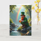 Lucky Leprechaun Scene Greeting Card カード (黄色い花)