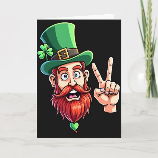 Lucky Leprechaun Smile Art Card カード (正面)