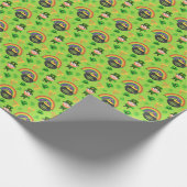 Lucky Leprechaun St. Patrick's Day Cartoon Pattern ラッピングペーパー (角)