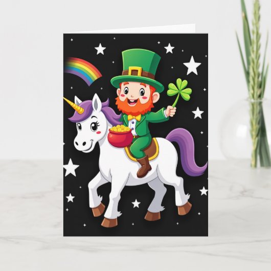 Lucky Leprechaun Unicorn Card カード (正面)