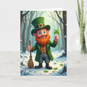 Lucky Leprechaun Winter Card カード (正面)