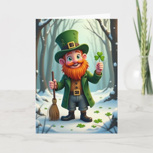 Lucky Leprechaun Winter Card カード (正面)