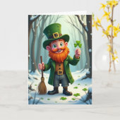 Lucky Leprechaun Winter Card カード (黄色い花)