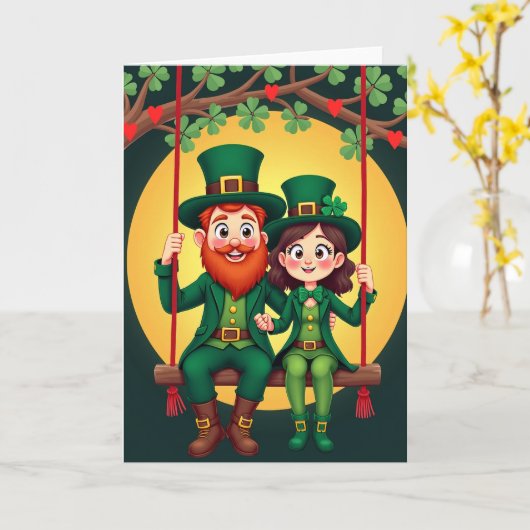 Lucky Leprechauns Love Card カード (黄色い花)