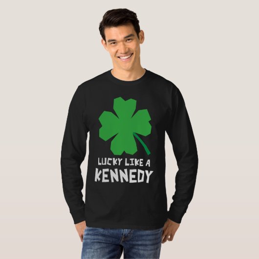 Lucky Like A Kennedy Shamrock St Patricks Day Tシャツ (正面フル)