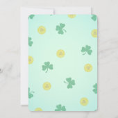 Lucky Little Leprechaun Rainbow Kid Birthday Party 招待状 (裏面)