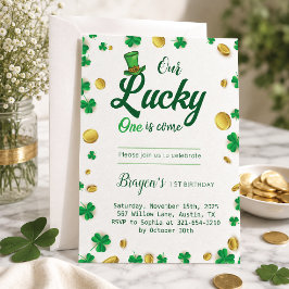 Lucky Little One – セントパトリックデーのベビーシャワー 招待状