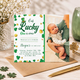 Lucky Little One – セントパトリックデーのベビーシャワー  招待状