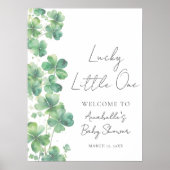 Lucky Little One Baby Shower Welcome Sign ポスター (正面)