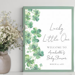 Lucky Little One Baby Shower Welcome Sign ポスター