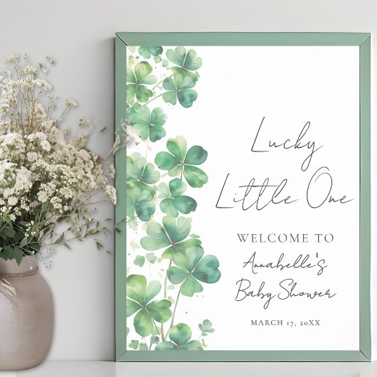 Lucky Little One Baby Shower Welcome Sign ポスター