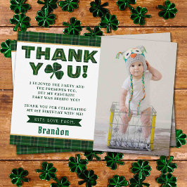 Lucky Little Shamrock 1st Birthday写真 サンキューカード