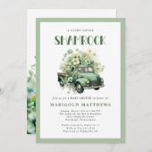 Lucky Little Shamrock St Patrick's Baby Shower  招待状 (正面/裏面)