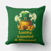 Lucky Loaded Blessed St Patrick’s Day - almofada クッション (正面)