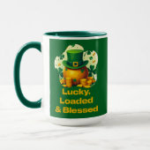 Lucky Loaded Blessed St Patrick’s Day  - caneca マグカップ (左)