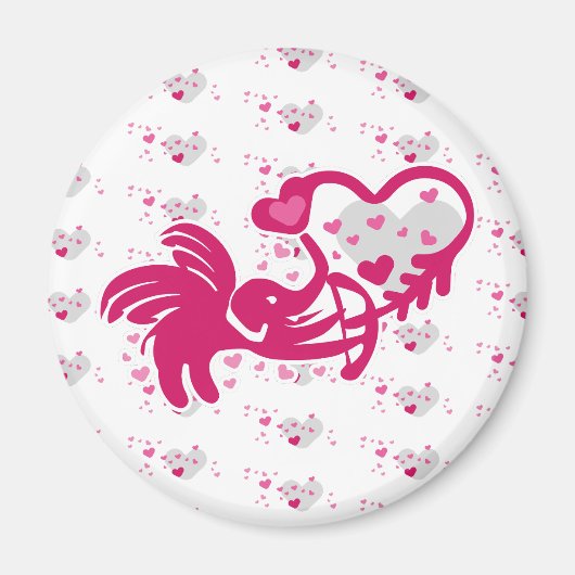LUCKY LOVE ELEPHANT CUPID ELEPHANT BY MASANSER マグネット (正面)