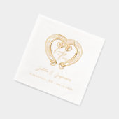 Lucky Love Rustic Western Horseshoe Heart Wedding 箔ナプキン (左)