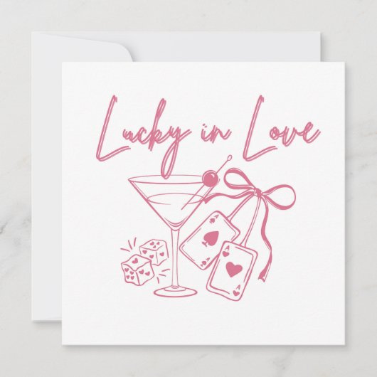 Lucky Love Vegas Casino Bachelorette Bridal Party 招待状 (正面)
