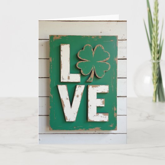 Lucky Love Wooden Sign Card カード (正面)