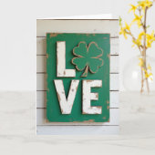 Lucky Love Wooden Sign Card カード (黄色い花)