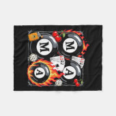 Lucky Mama Billiard 8 Cherry Mother's Day Mom Life フリースブランケット (正面(横))