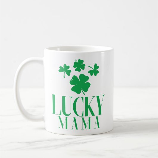 Lucky Mama Classic Mug – Shamrock Mom Coffee Cup コーヒーマグカップ (左)