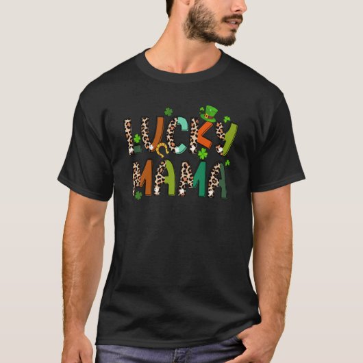 Lucky Mama Family St Patrick Day Mom Cute Mother's Tシャツ (正面)