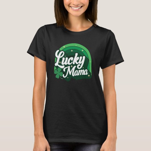 Lucky Mama Shamrock Women St Patrick's Day Ireland Tシャツ (正面)