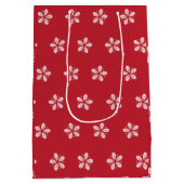 Lucky Mandarin Blossom - Red - Lunar New Year ミディアムペーパーバッグ (裏面)