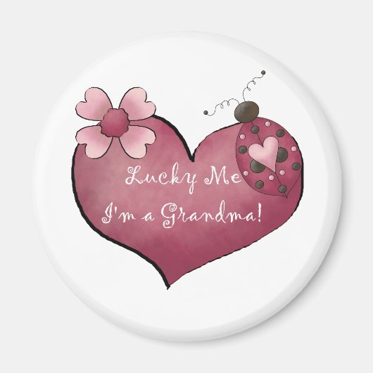 Lucky MeおばあちゃんTシャツとギフト マグネット (正面)