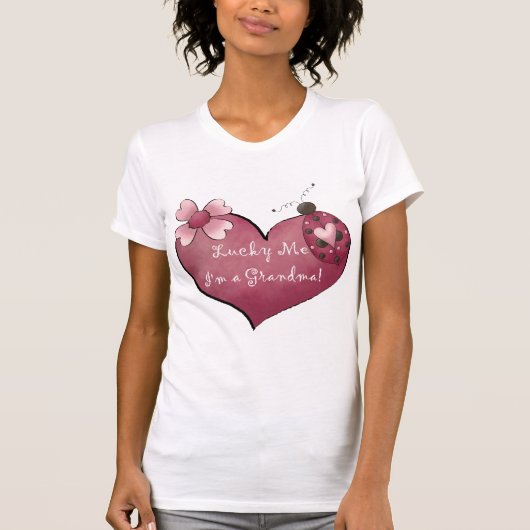 Lucky MeおばあちゃんTシャツとギフト Tシャツ (正面)