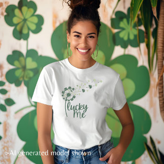 "Lucky Me" タンポポの楽しさ セントパトリックデーの女性用 Tシャツ