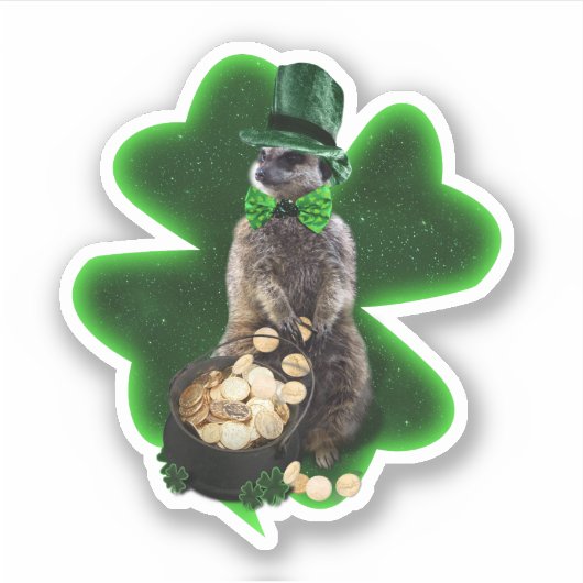 Lucky Meerkat St. Patrick's Day シール (正面)