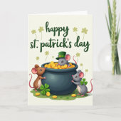 Lucky Mice St Patricks Day Card カード (正面)