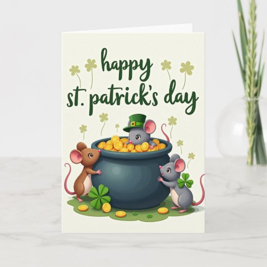 Lucky Mice St Patricks Day Card カード (正面)
