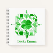 Lucky Name Personalized Clover Design ノートブック (正面)