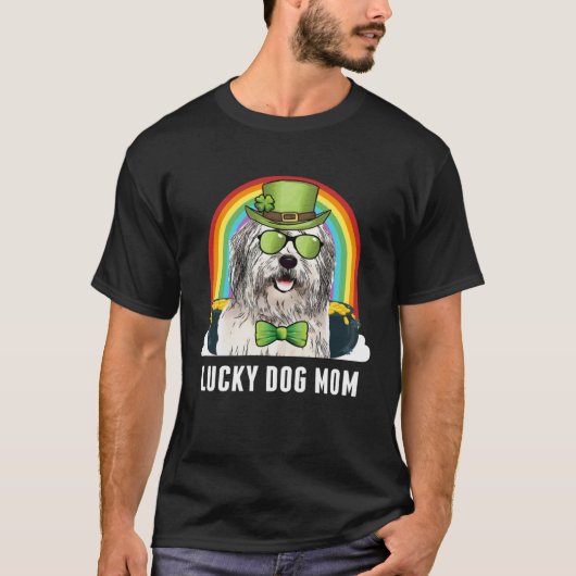 Lucky Old English Sheepdog Dog Mom St Patricks Day Tシャツ (正面)