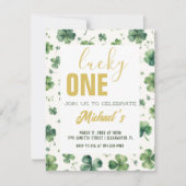 Lucky One | 聖パトリックの祝日+1歳の誕生日 招待状 (正面)