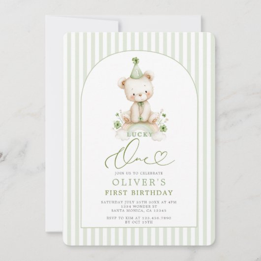 Lucky One 1st Birthday 招待状 (正面)