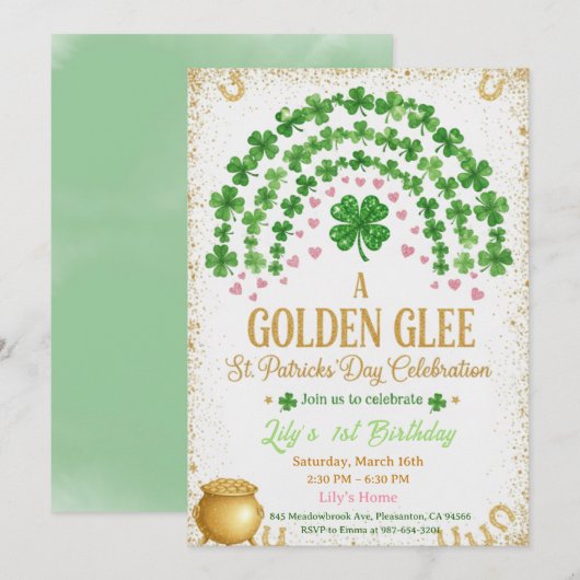 Lucky One 1st Birthday Invitation 招待状 (正面/裏面)