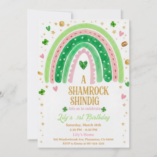 Lucky One 1st Birthday Invitation 招待状 (正面)