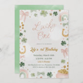 Lucky One 1st Birthday Invitation 招待状 (正面/裏面)