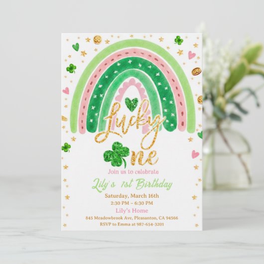 Lucky One 1st Birthday Invitation 招待状 (スタンド正面)