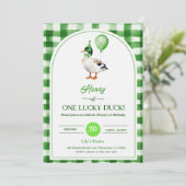 Lucky One 1st Birthday Invitation Duck & Shamrock 招待状 (スタンド正面)