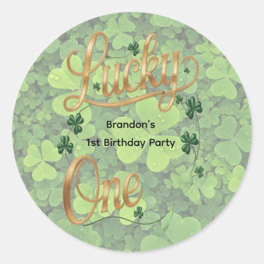 Lucky One 1st. Birthday Party ラウンドシール (正面)
