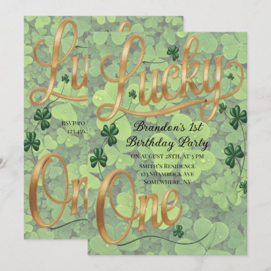 Lucky One 1st. Birthday Party  招待状 (正面/裏面)