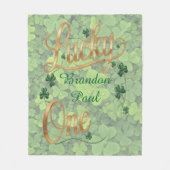 Lucky One 1st. Birthday Party Gift フリースブランケット (正面)