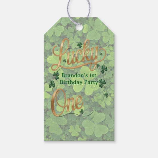 Lucky One 1st. Birthday Party Thank You ギフトタグ (正面)