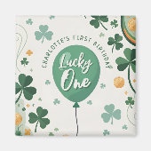 Lucky One 1st Birthday St Patricks Day Clover マグネット (正面)