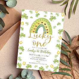 Lucky One 1st Birthday St Patrick's Day Invitation 招待状
